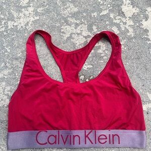Calvin Klein Red Sports Bra LIKE NEW large